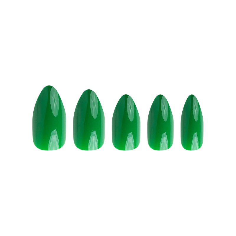Invogue Venom Green Oval Nails (24 Pieces)