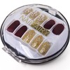 COLORBIRD NAILFAIRY (041ZF) Nail Tips, Short, Burgundy Red, Gold, Cute,