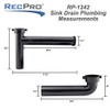 RecPro RV Kitchen Sink Drain Assembly | For Double Bowl