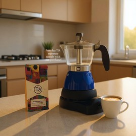 Bene Casa Blue Portable Electric Espresso Maker/Cafetera, 1-3 Cups/Shots (1, BLUE)