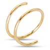 LUCKYJEWUS Double Nose Ring Hoop for Single Piercing, 14k Gold