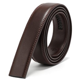 JASGOOD Men's Leather Ratchet Belt Strap without Buckle, Replacement Leather Belt Strap 30mm/1.18"