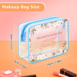 Christian Gifts for Girl Clear Makeup Bag Inspiration Religious Gifts for Female Friend Christian Baptism Gifts for Daughter Bible Verse Salm 118:6 Cosmetic Bag Christian Decorative Toiletry Bag