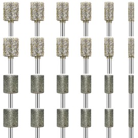 Pack of 24 Diamond Burrs Compatible with Dremel, Diamond Grinding Pins, Grit 50 116, Diamond Cutter with 3 mm Shank Fit for Stone Glass Ceramic Carving, Grinding, Polishing, Engraving