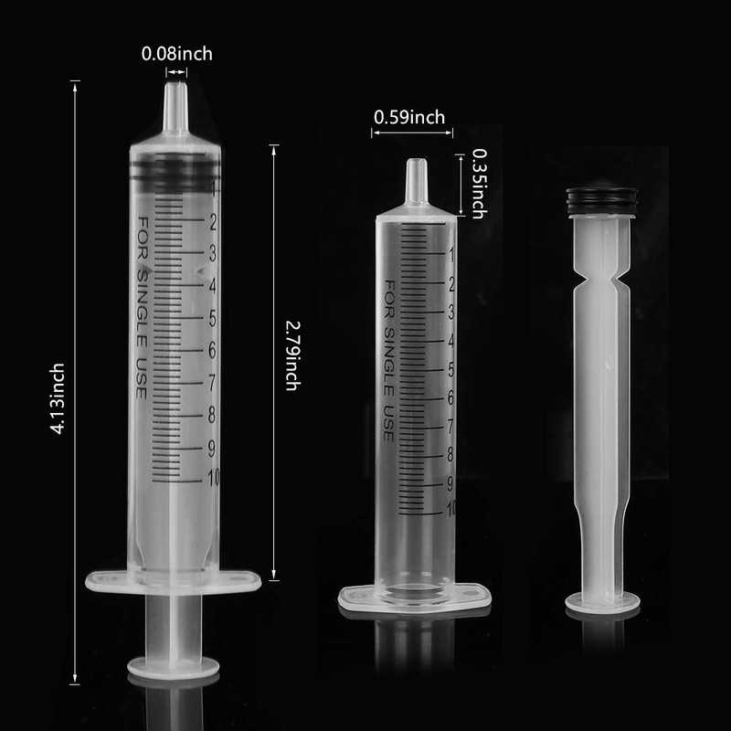 [30 Pack] HYCKee 10ml Plastic Syringe for Liquid Multiple Uses