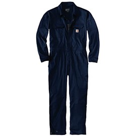 Carhartt mens Rugged Flex Canvas Coveralls, Navy, Large US