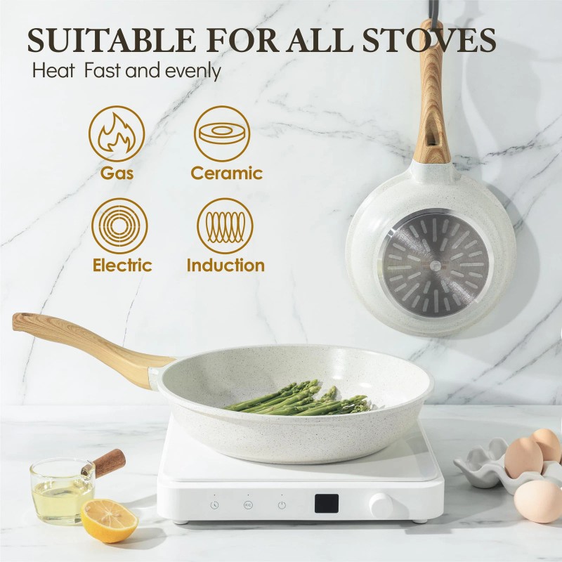 SENSARTE Nonstick Ceramic Frying Pan Skillet 8-Inch Omelet Pan Healthy