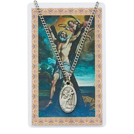 St Andrew Prayer Card With Medal Pendant Charm Patron Saint Catholic Christian