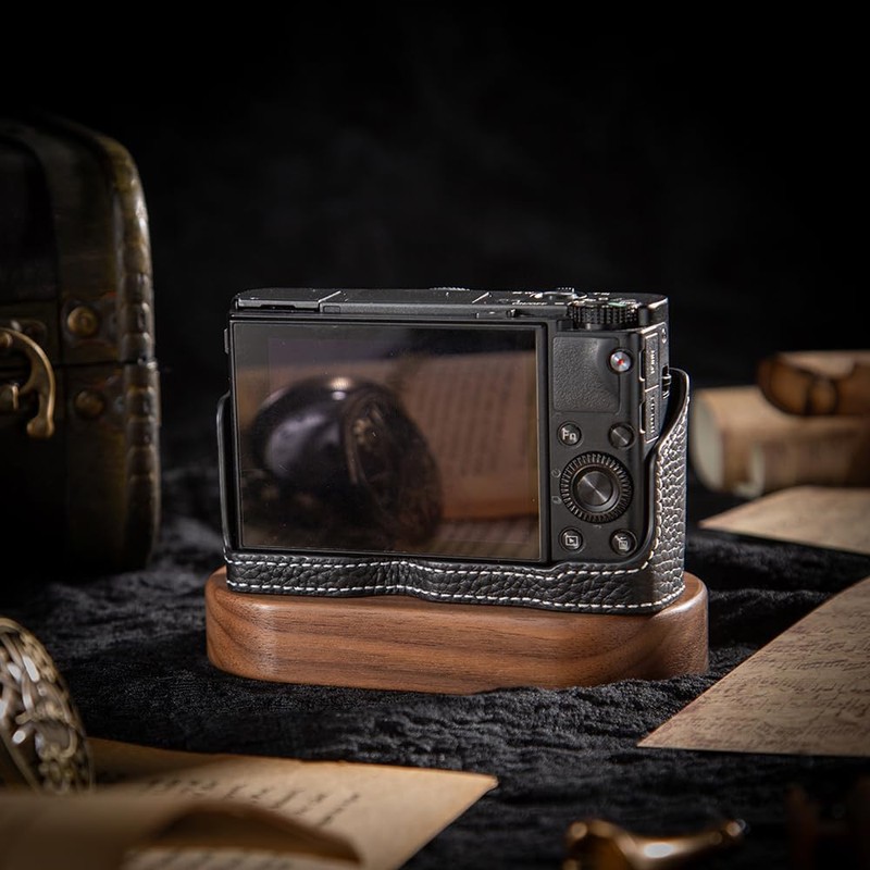 Vintage Genuine Leather Camera Case Handcrafted Half-Wrap Camera Case for