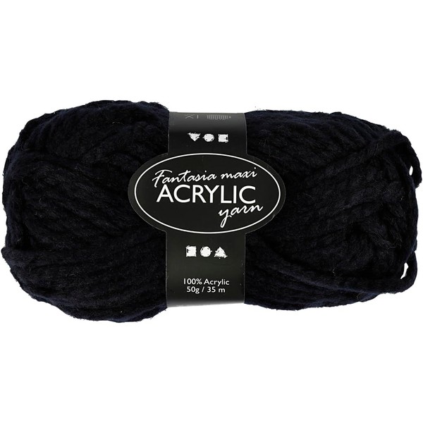 Creativ Fantasia Polyacrylic Wool - Black - 45m