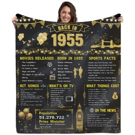 40th Birthday Gifts for Women Men, 60×50 Inch 40th Wedding Anniversary Golden Soft Flannel Blanket, Back in 1985 Birthday Gifts Ideas for Husband Dad Mom Parents Grandparents (Black Glod-1985)