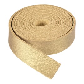 DMiotech Yellow Faux Leather Strap 0.5 Inch Wide 39 Inch Long Flat Leather Belt Strip 1.3mm Thick Single Sided Cord for Arts Craft DIY, Traction Ropes, Bag Straps