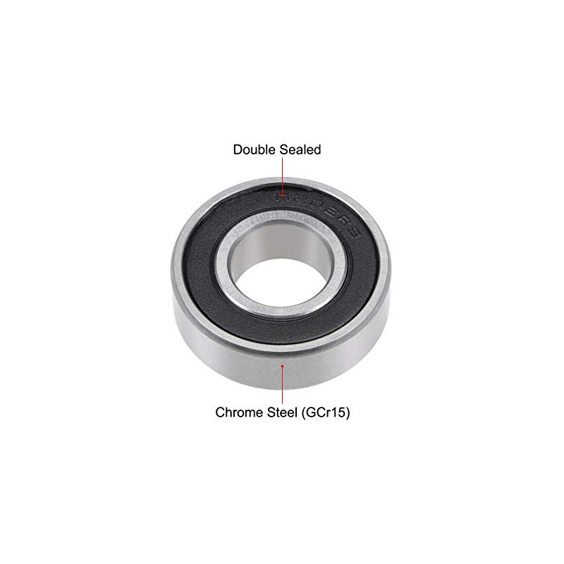 sourcing map 6202-2RS Deep Groove Ball Bearing 15x35x11mm Double Sealed