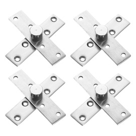 sourcing map 4Pcs 360 Degree Rotating Pivot Hinges, 98.5 x 24mm Stainless Steel Centre Shaft Concealed Hidden Hinge for Home Kitchen Swinging Cabinet Doors, Silver