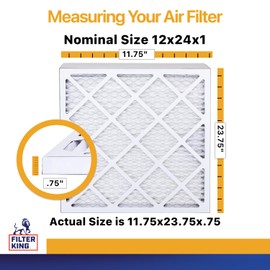 Best 12x24x1 Air Filters | 12 Pack | MERV 13 HVAC Pleated AC Furnace Filters, Protection Against Mold and Pollen, Allergen Reduction, Increases Air Quality | Actual Size (11.8x23.8x1)