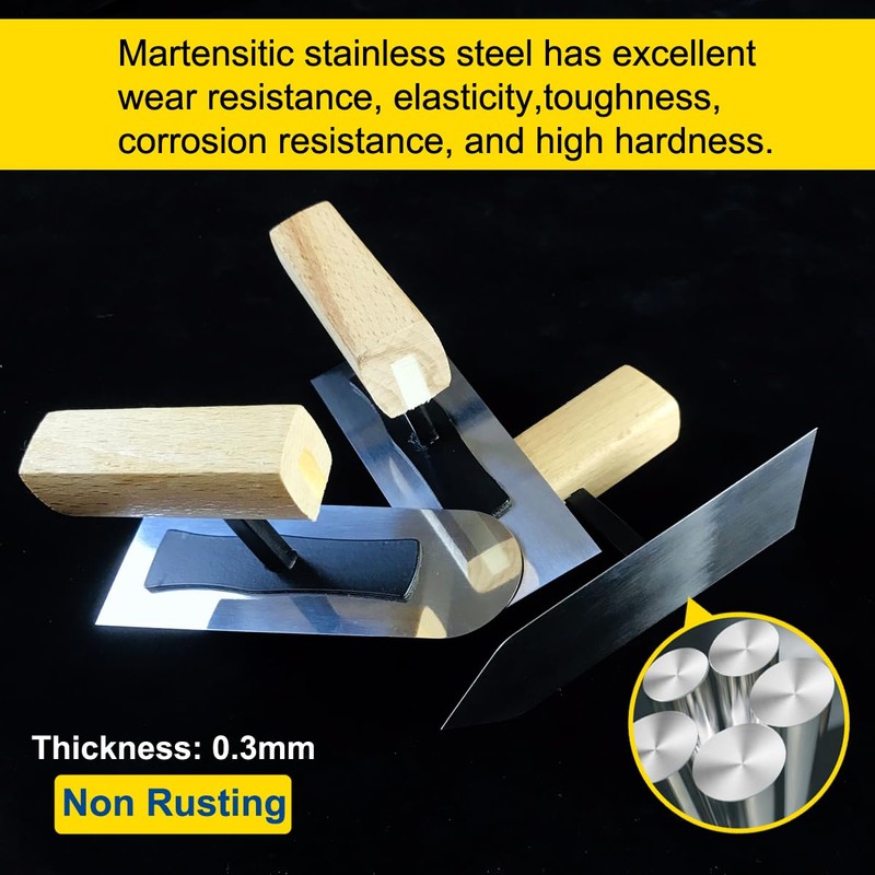 4.7" x 1.6" Miniature Drywall Trowel 3-pes set,Batch Knife,Premium Push