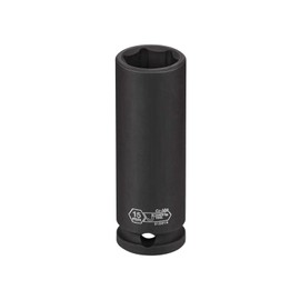 Jetech 3/8-Inch Drive 15mm Deep Impact Socket with 6-Point Design, Heat-Treated Chrome Molybdenum Alloy Steel, Metric