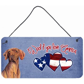 Caroline's Treasures SC9951DS612 Woof If You Love America Vizsla Wall or Door Hanging Prints, 6 x 12"