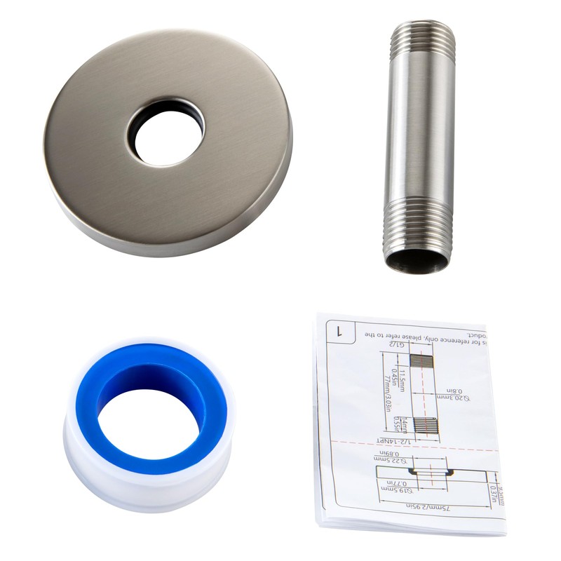 Straight Shower Arm with Flange, Ceiling Mount 3 Inches Rain