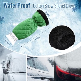 WILLBOND Ice Scraper with Glove Waterproof Ice Scrapers for Car Windshield No Scratch Comfortable Removal Snow Mitt Glove Windproof Warm for SUV Vehicle Truck Snow Quickly Removal