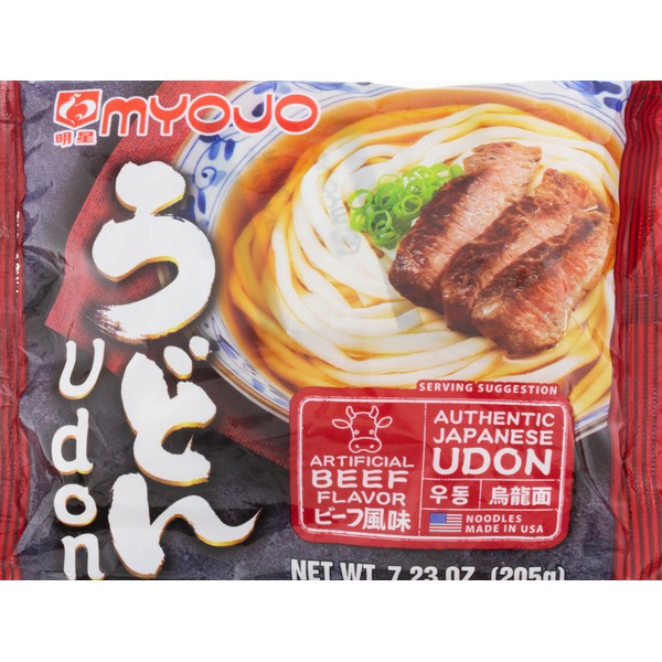 Myojo Udon Noodle Soup Mix Beef, 7.22-Ounce Packages (Pack of