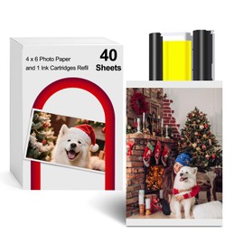 Compatible with Amber M100/M200 4x6'' Photo Printer Color Ink Cassette and Paper Refill (40 Sheets Photo Paper & 1 Ink Cartridges) for DHP512/DHP513 Photo Printer