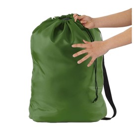 Summer Camp Laundry Bag, Heavy Duty w/Shoulder Strap, 22" x 28", Child Size, Small for Cruise, Water Resistant, Holds 2 Loads or 35 lbs, Dorm, Store Blankets, Yarn, Fabric & Clothes (FOREST GREEN)