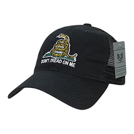 Rapiddominance Relaxed Trucker USA Gadsden Flag Cap, Black