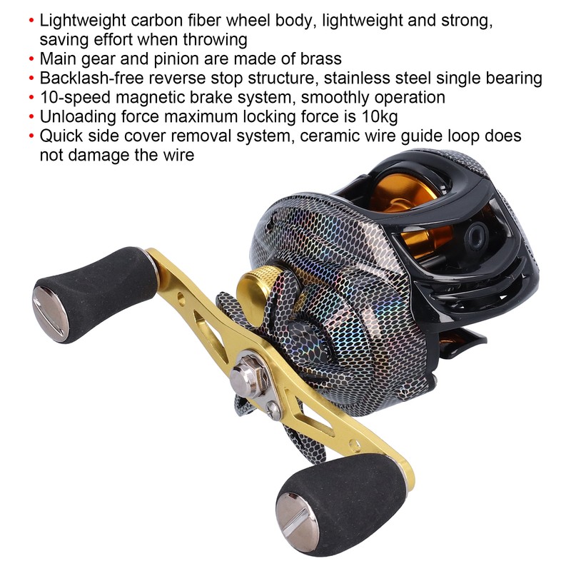 PRO BEROS Baitcasting Reel 18+1BB 7.2:1 Gear Ratio Magnetic Brake