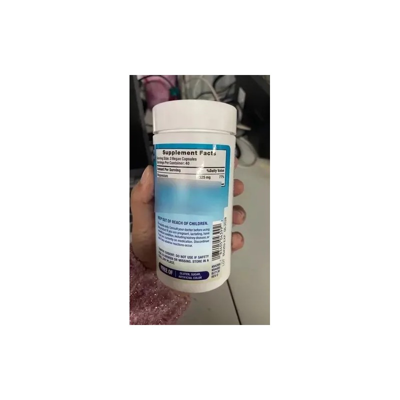 Magnesio Calm Natural Vitality 120 Cápsulas Sabor Vegano