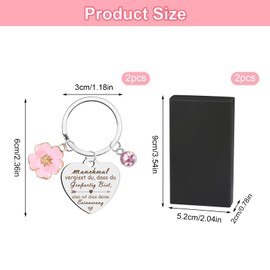 BELIHOME Gifts for Women Keyring Gift, Pack of 2 Key Chain Gifts for Mum Gifts for Mum, Birthday Gift for Best Friend, Mother's Day, silver