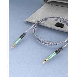 RAWAUX Aux Cable 3.5 mm Audio Cable, Jack Cable 3.5 mm Jack to 3.5 mm Jack Stereo Jack Cable for Headphones, Car Radios, MP3 Players, Smartphones, Laptops, Tablets, Home Radios (Green) (1 m)
