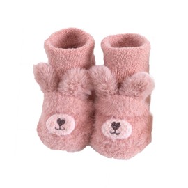 Baby Toddler Thermal Socks Anti-slip Grip Ankle Socks Cute Cartoon Animal Rabbit Pattern Sock Bootie Winter Thick Baby Fuzzy Floor Socks Infant Warm Indoor Velvet Socks for Boys Girls 1-3 Years Old