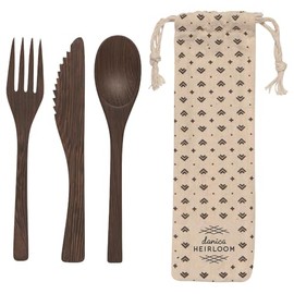 NOW DESIGNS Ebony On The Go Cutlery Set, 1 EA