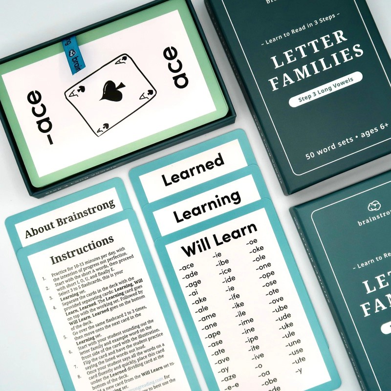Brainstrong Phonics Flashcards - Brainstrong Letter Families - Box Set