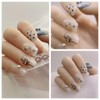 Kokowomite Nails Handmade Nail Tips Short Square Oval Silver White