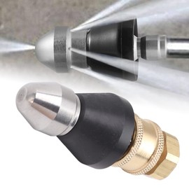 Pressure Washer Sewer Jetter Nozzle with Stainless Steel, Mini Compact Sewer Jet Nozzle,Pressure Drain Jetter Hose Nozzle