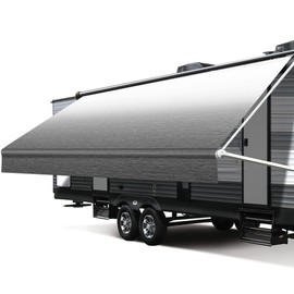 Xenjum RV Awning Fabric Replacement, 18.5oz Heavy-Duty Weatherproof Vinyl Camper Awning Replacement Universal Outdoor Canopy for RV, Motorhome, and Trailer Awnings