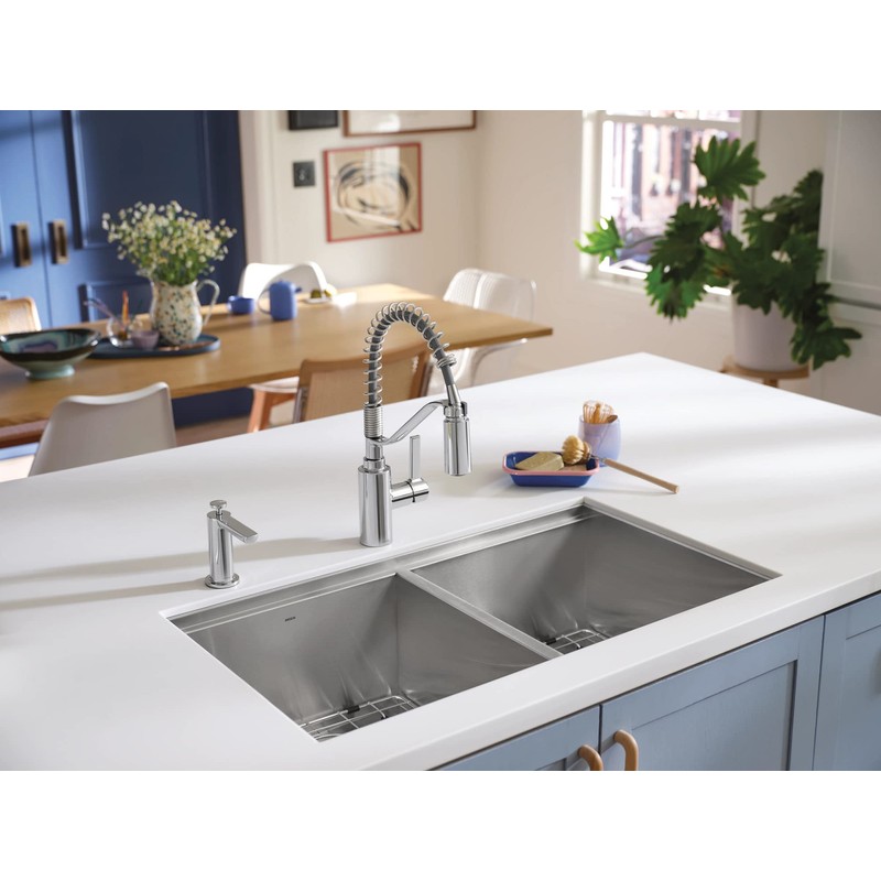 Moen S3947C Modern Deck Mounted Kitchen Soap Dispenser with Above