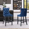 JETEAGO Bar Stools Set of 2, Velvet Upholstered Bar Stool
