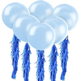 Cool Blue Premium Latex Balloons (91cm) Pack of 6 - Perfect for Parties & Events