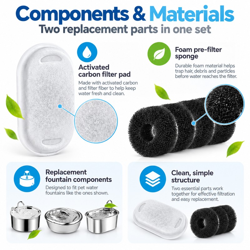 Pet Water Fountain Replacement Filters for Cats & Dogs –