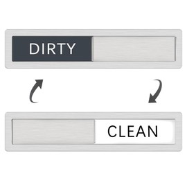 Lissaberg Dishwasher Magnet Clean Dirty Sign, Premium Grade 304 Stainless Steel Dishwasher Magnet Indicator, Upgrade Strong Magnetic, Non-Scratch Water Resistant,Kitchen Organization, Sliver Grey