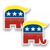 Trump Bumper Stickers Republican Elephant Decals 4" wide 2 pack