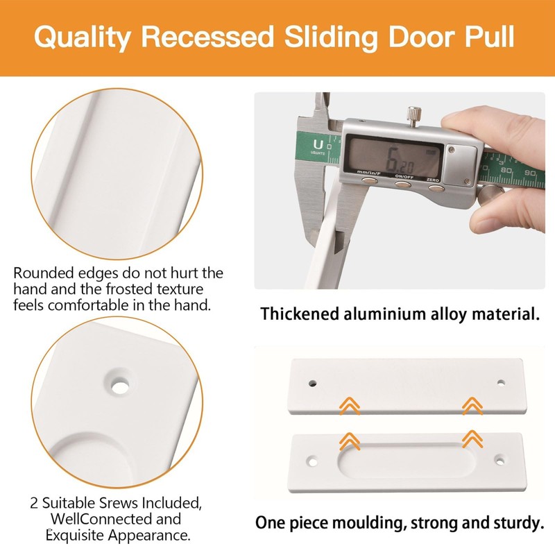 MOROBOR 2pcs Rectangular Recessed Sliding Door Pulls, 15CM Flush Pull