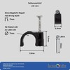 Lumonic 100 x Nail Clips 7 mm for Cable Black