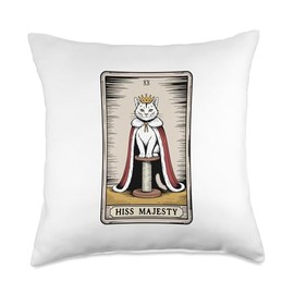 Cat Tarot Card Hiss Majesty Cat Scratching Post Tree Cat Throw Pillow