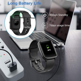 Compatible with Ganopterygon Smart Watch Charger, Lamshaw Magnetic Replacement Charger Compatible with Ganopterygon G93 Smart Watch-1.85 Inches (Black, 100 cm)