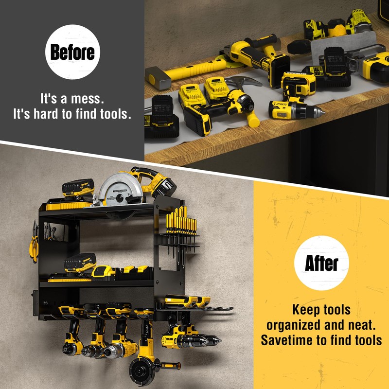 YYR Power Tool Organizer Wall Mount with Charging Station, Cordless