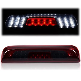 G-PLUS High Mount Rear 3rd Third Brake Light Compatible With 2014-2018 Chevy Silverado GMC Sierra 1500 2500 HD 3500 HD LED Cargo Tail Lamp Black Housing Red Smoky Lens